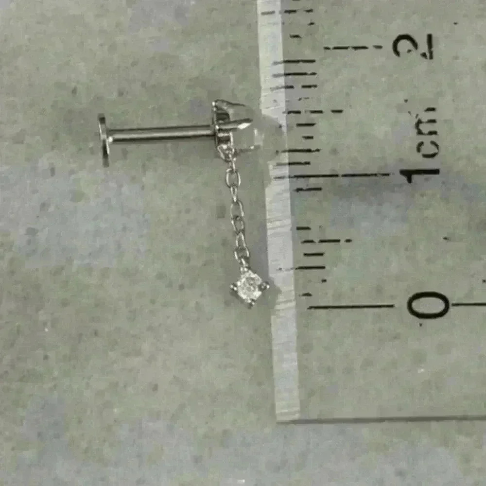 COPY - Sterling Silver Opal Crystal Chain Dangle Cartilage Earring
Brand New - Picture 4 of 4